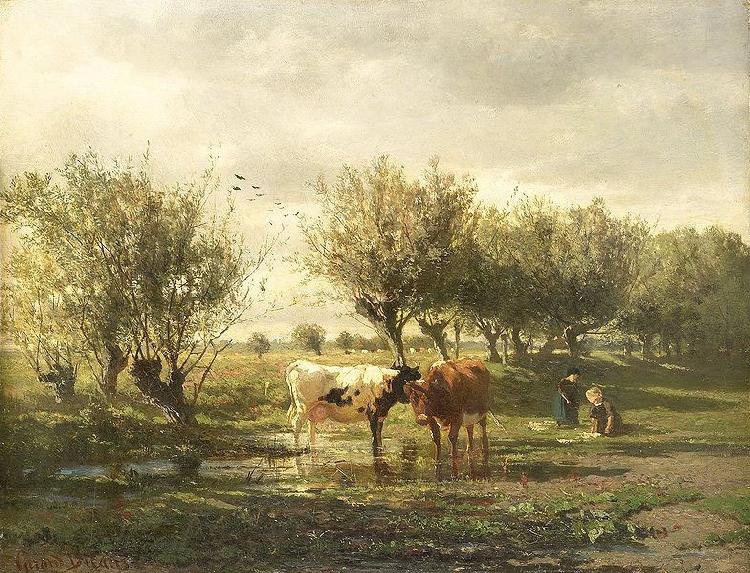 Gerard Bilders Koeien bij een plas France oil painting art